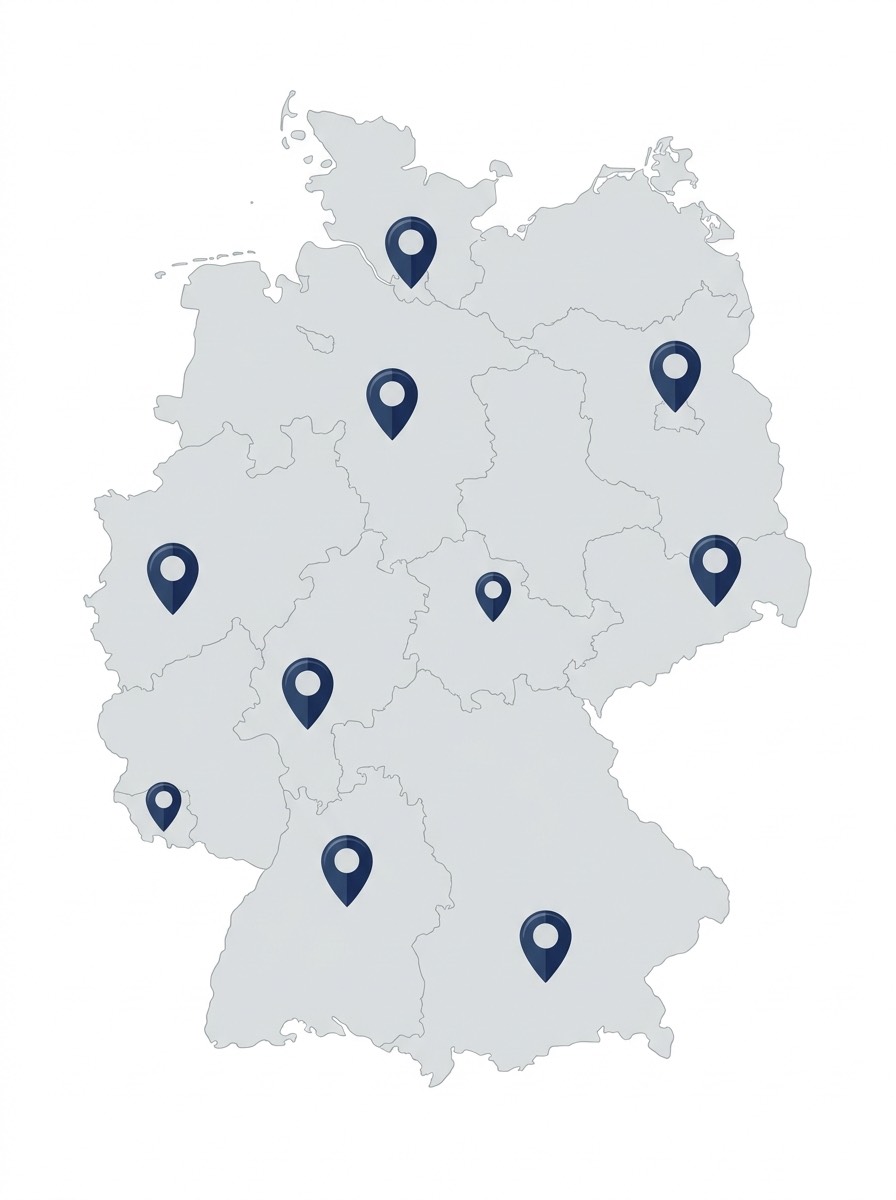 Deutschlandkarte – bundesweit im Einsatz
